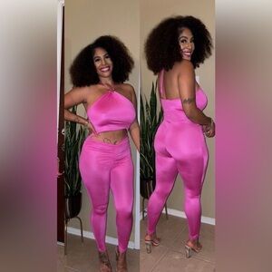 Pink Halter Jumpsuit